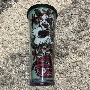 Rare Starbucks Tropical Floral Teal 24 oz Tumbler